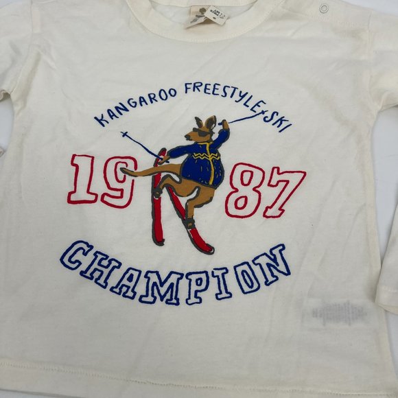 Tucker + Tate Baby Graphic Tee & Pant Set Ivory Egret Kangaroo Freestyle 24M NWT - Picture 4 of 7